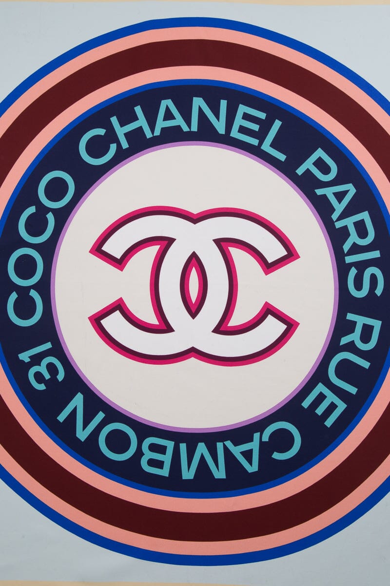 Chanel Multicolor"Rue Cambon Paris" Silk Scarf