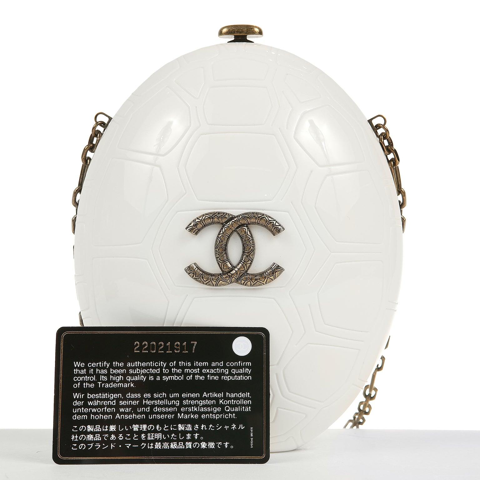 Chanel Cruise Collection Ivory Resin Turtle Shell Print Bag with strap
