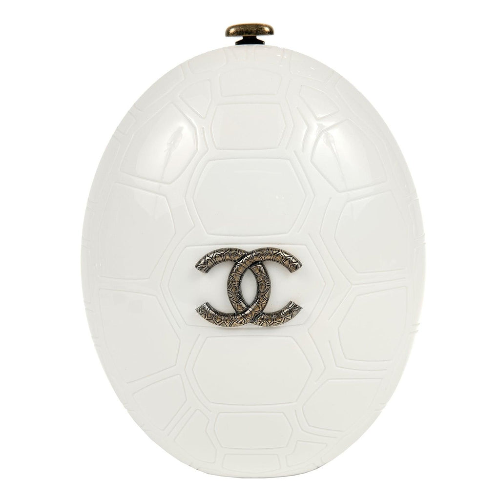 Chanel Cruise Collection Ivory Resin Turtle Shell Print Bag with strap