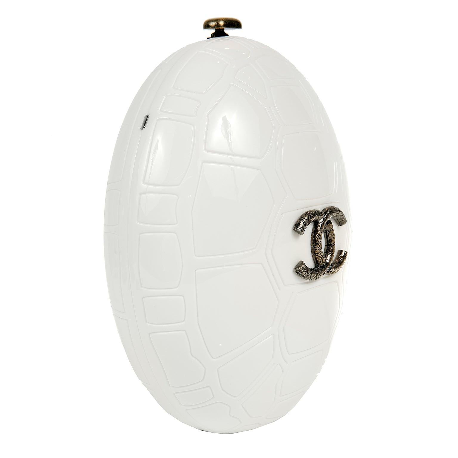 Chanel Cruise Collection Ivory Resin Turtle Shell Print Bag with strap
