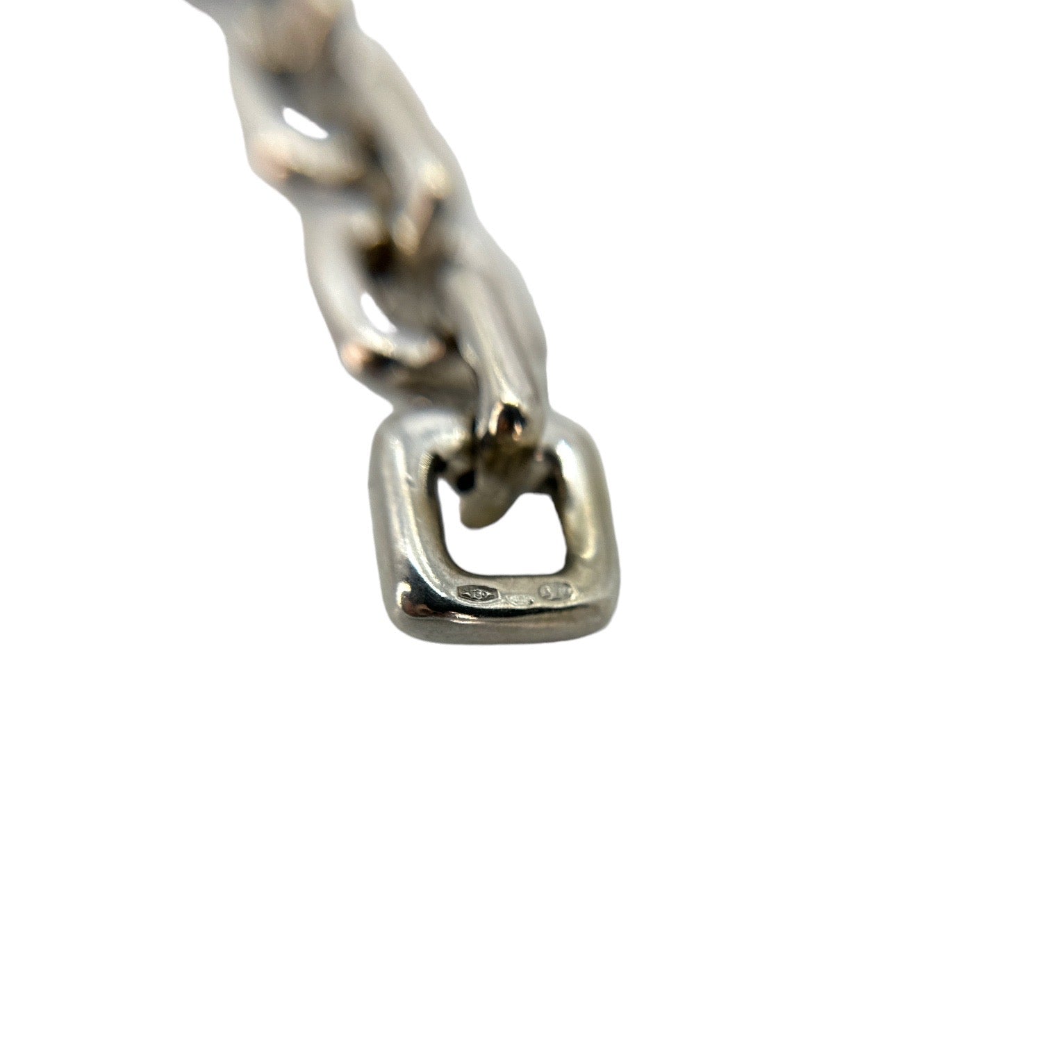 Louis Vuitton 18K White Gold Padlock & Square Link Bracelet