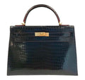 Hermès Kelly 32 Bleu Marine Crocodile