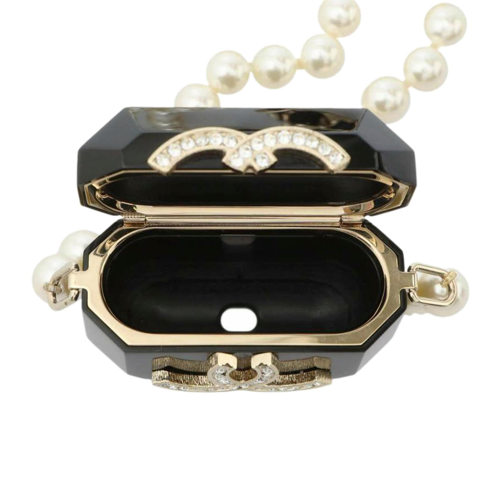 CHANEL CC Rhinestone and Faux Pearl Airpods Pro Case Necklace Other Accessories