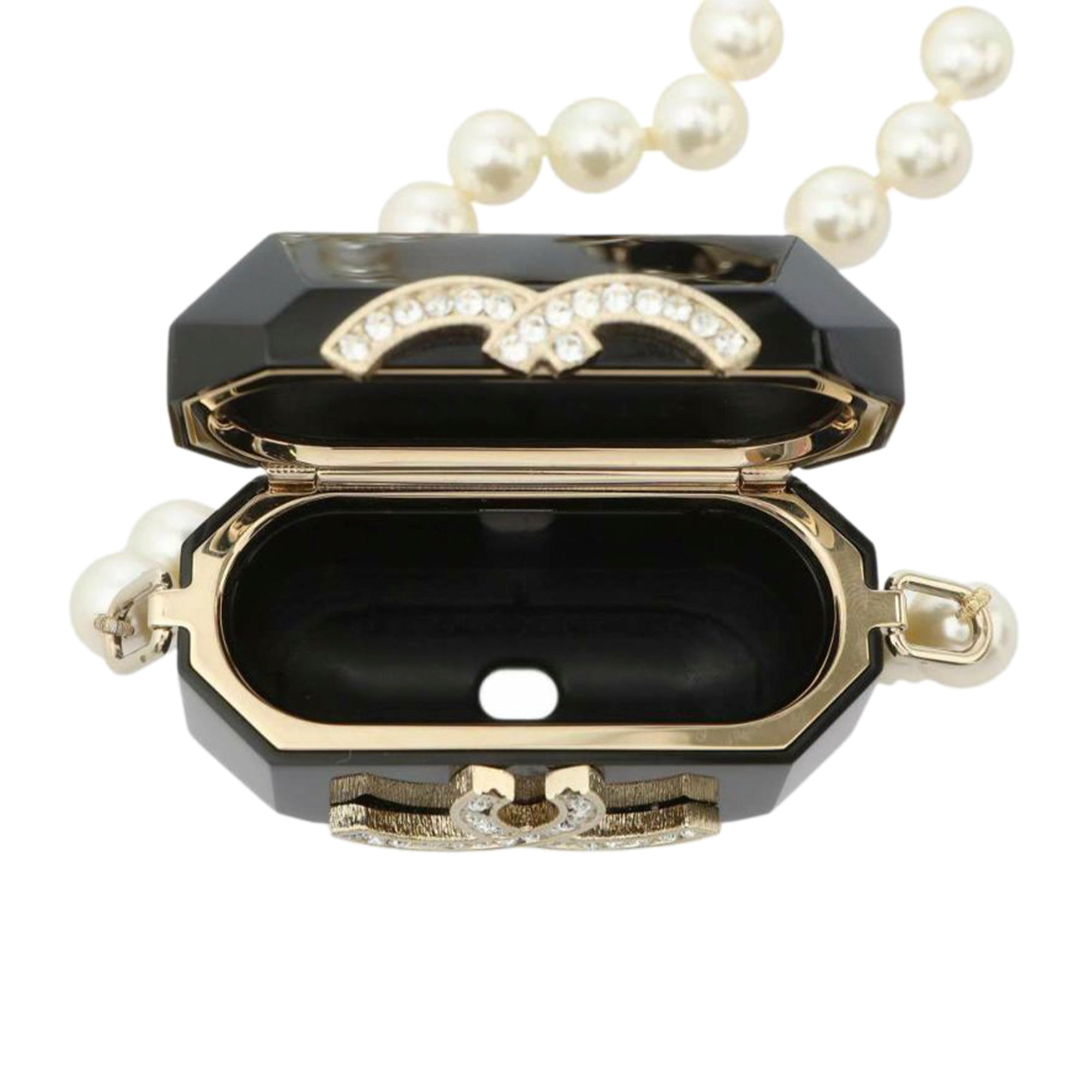CHANEL CC Rhinestone and Faux Pearl Airpods Pro Case Necklace Other Accessories