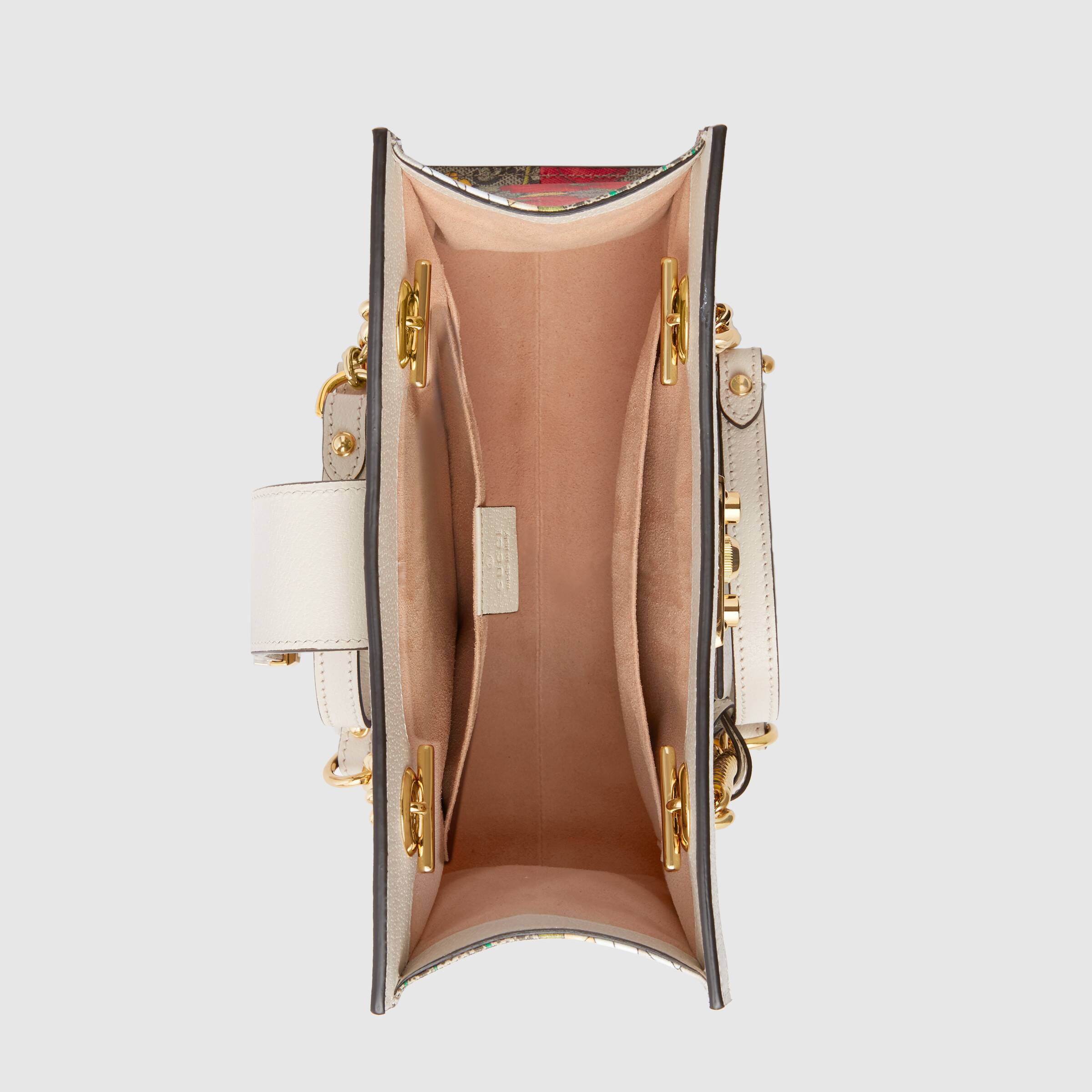 Gucci Padlock Small Shoulder Bag White Flora