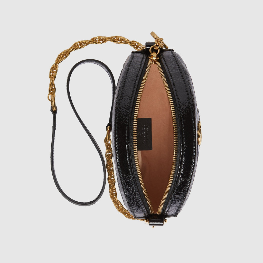 Gucci Ophidia Mini Round Shoulder Bag Black