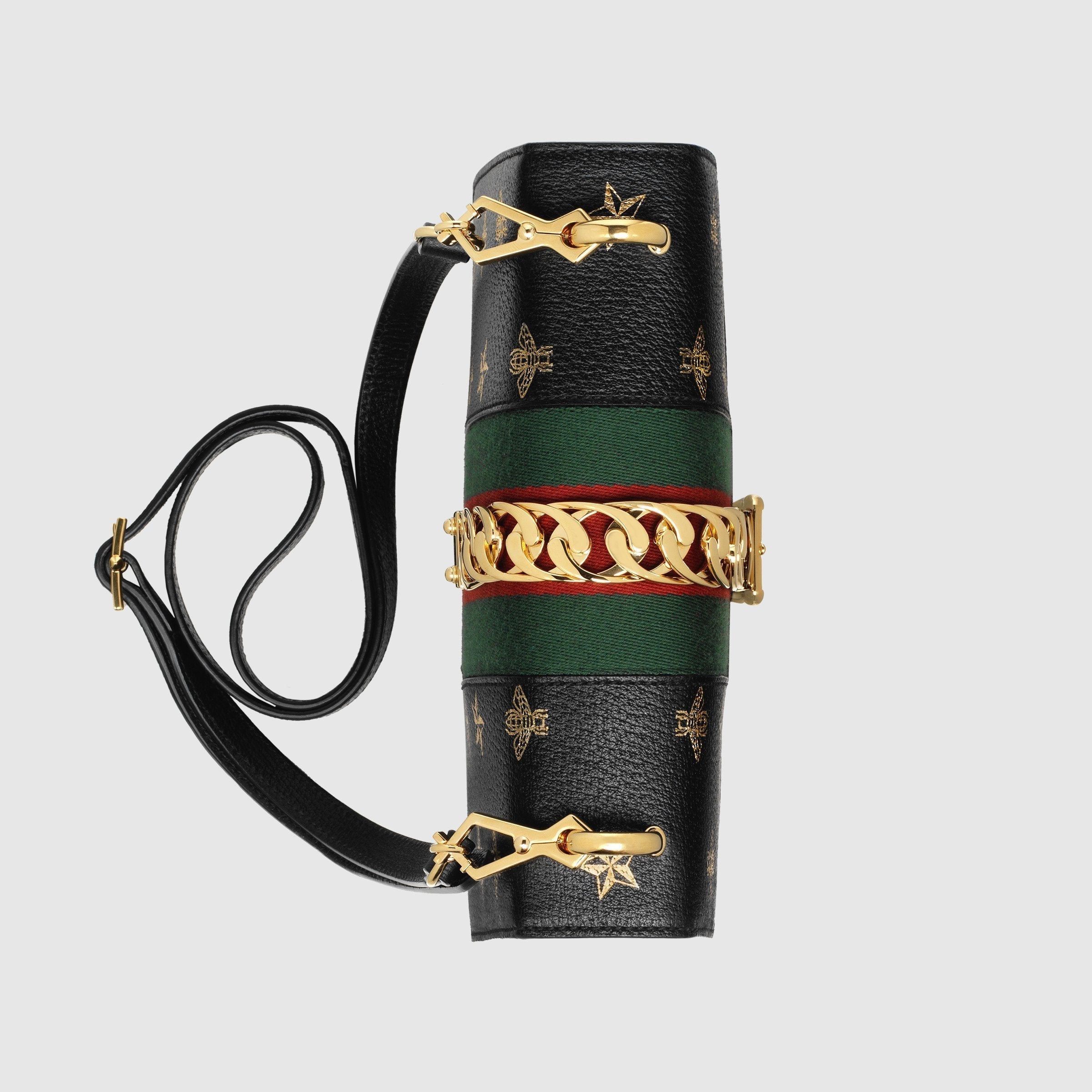 Gucci Sylvie Bee Star Small Shoulder Bag Black