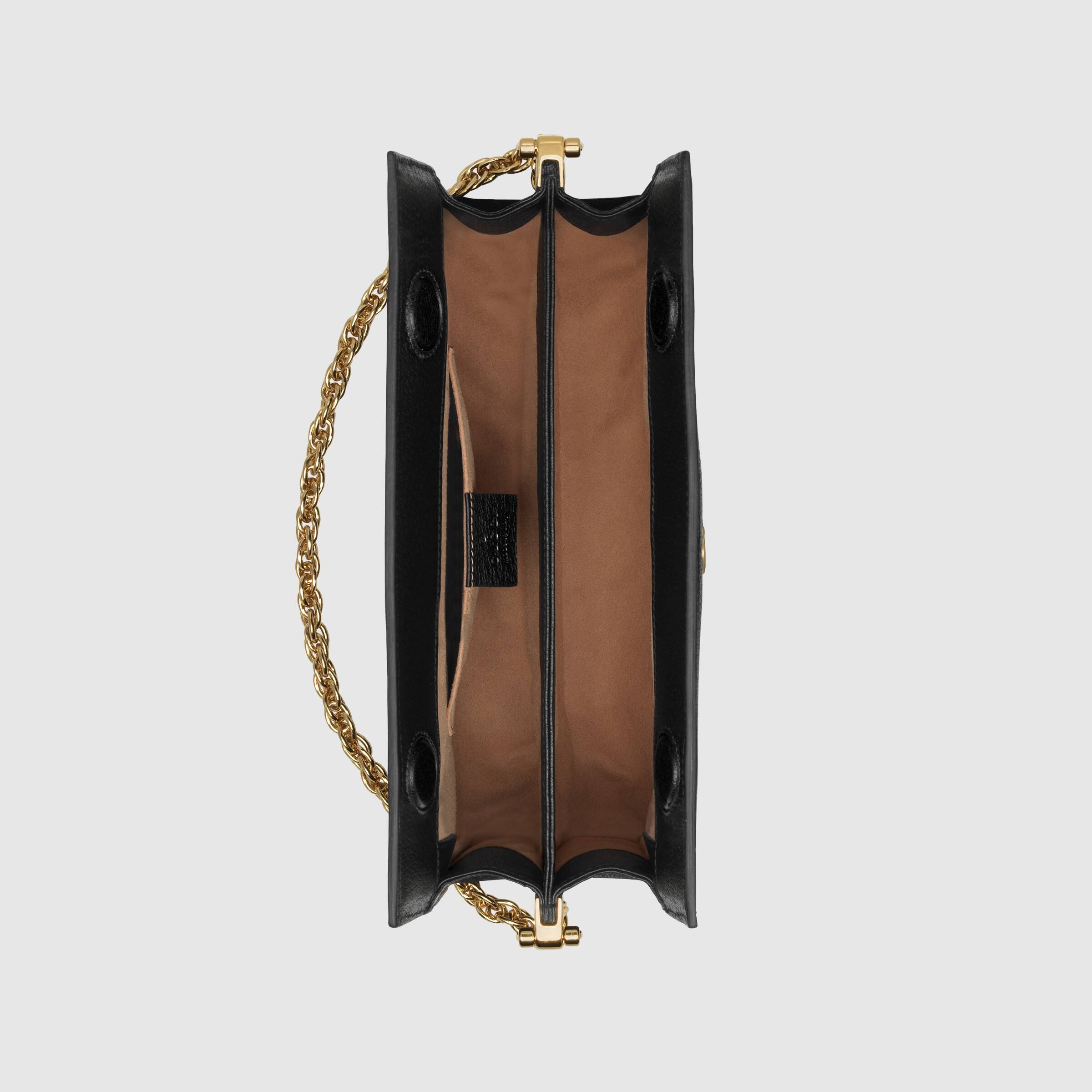 Gucci Ophidia Leather Small Shoulder Bag Black