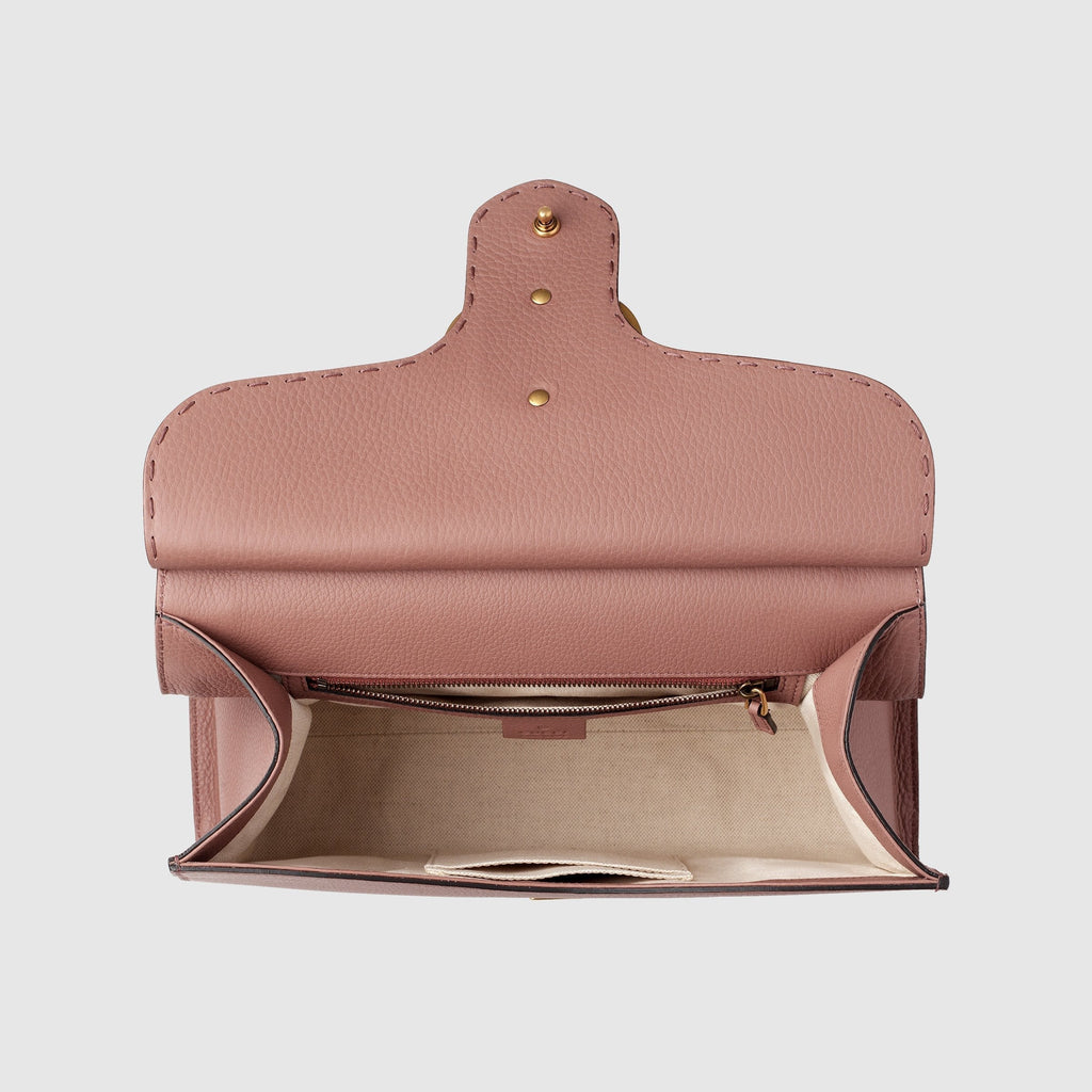 Gucci GG Marmont Small Top Handle Bag Lightweight Leather Dusty Pink