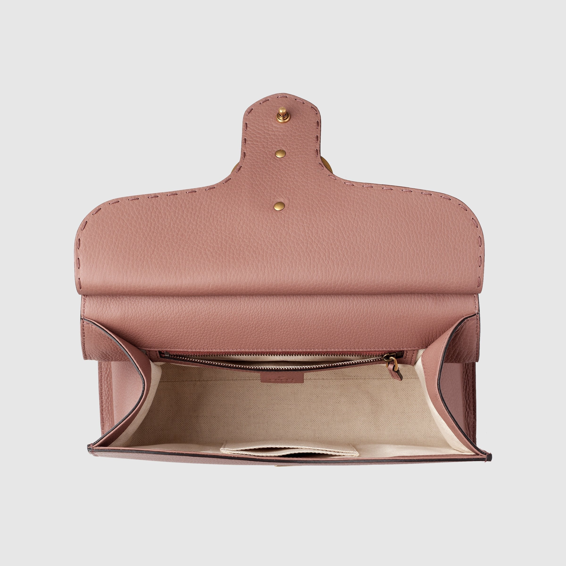 Gucci GG Marmont Small Top Handle Bag Lightweight Leather Dusty Pink