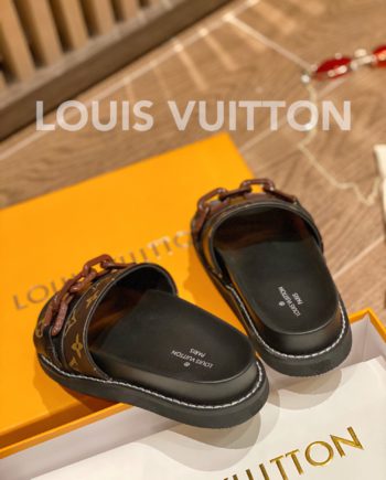 louis vuitton Sunset Flat Comfort Mule Black/Brown For Women LV