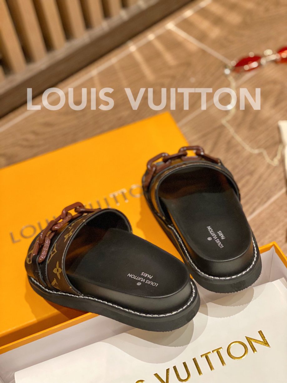 louis vuitton Sunset Flat Comfort Mule Black/Brown For Women LV