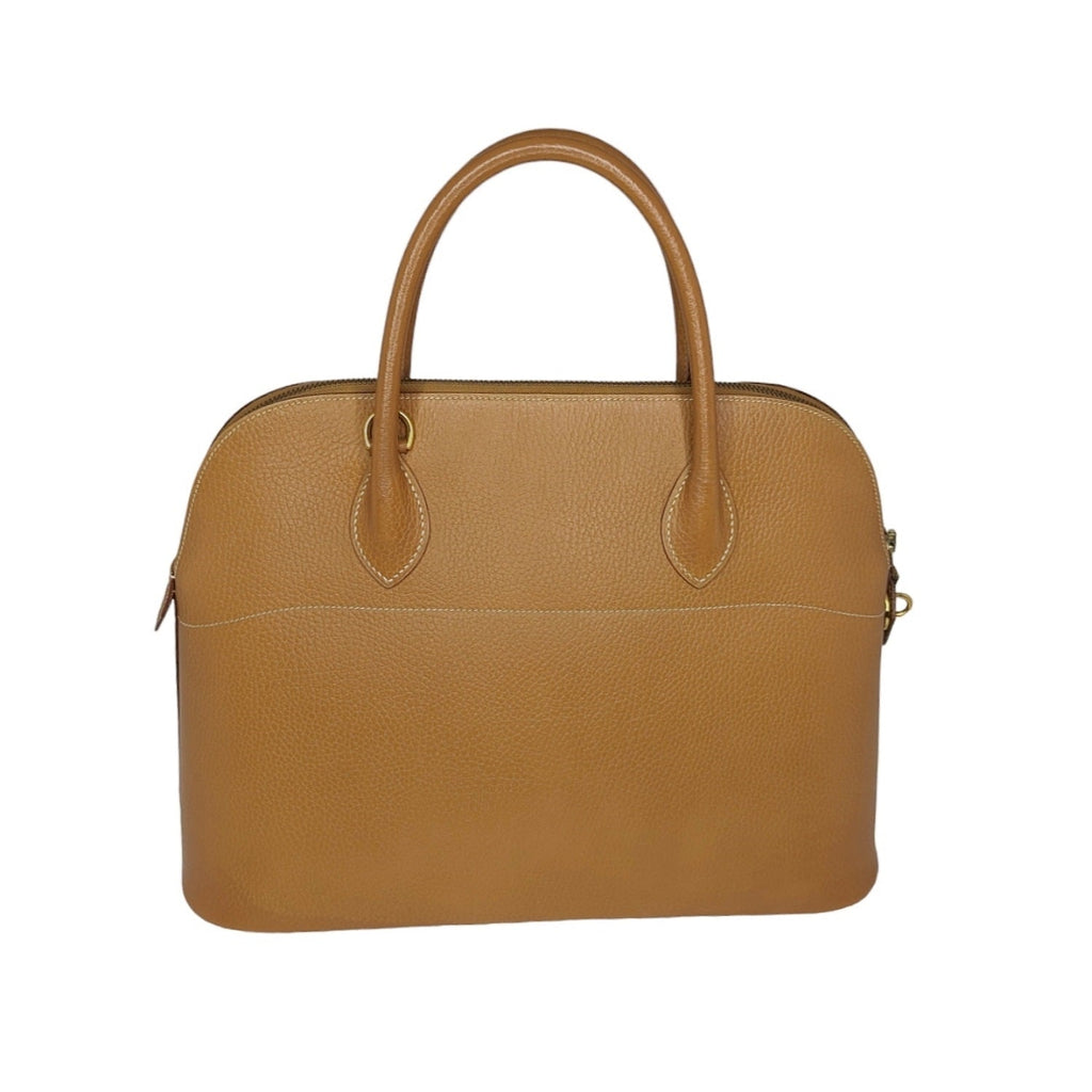 Hermès Caramel Clemence Bolide 35 Satchel