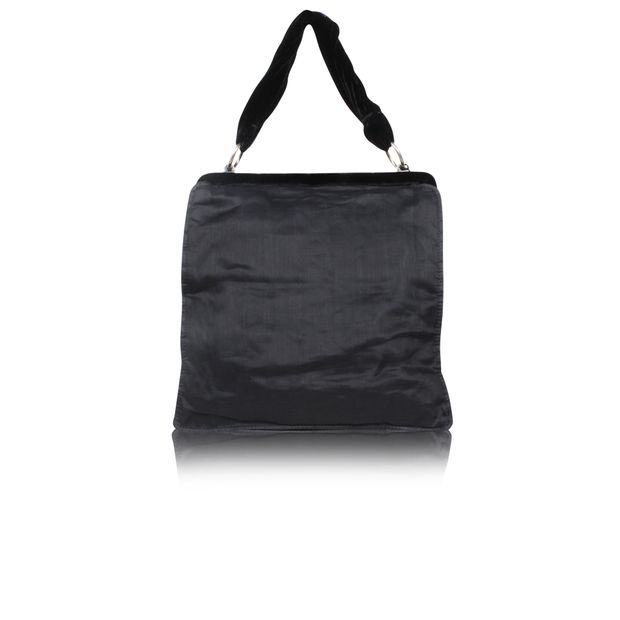 YVES SAINT LAURENT Black Silk And Velvet Frame Bag