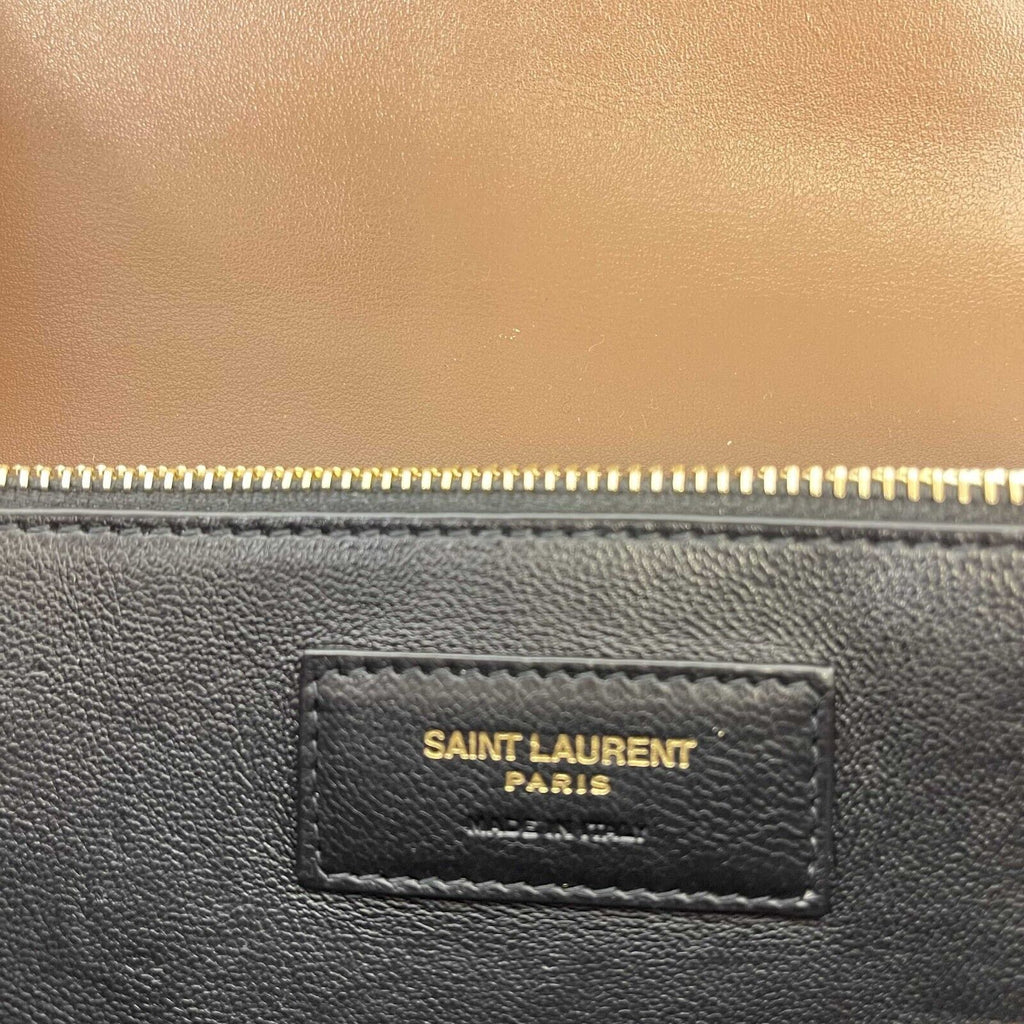 SAINT LAURENT - Gaby Mini Satchel in Quilted Suede and Shearling Crossbody