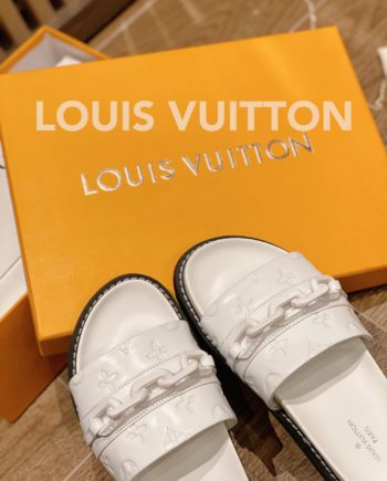 louis vuitton Sunset Flat Comfort Mule White For Women LV