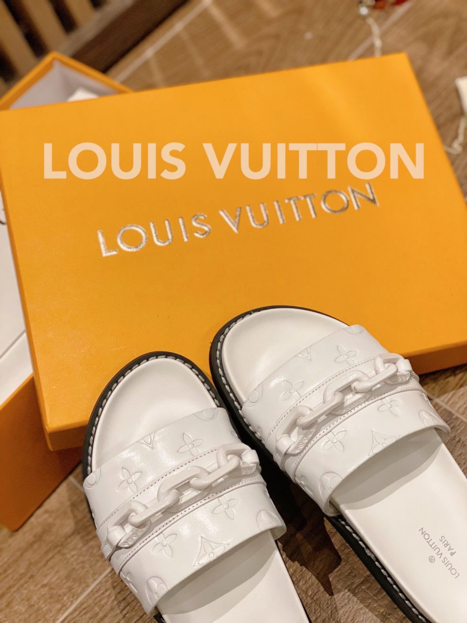 louis vuitton Sunset Flat Comfort Mule White For Women LV