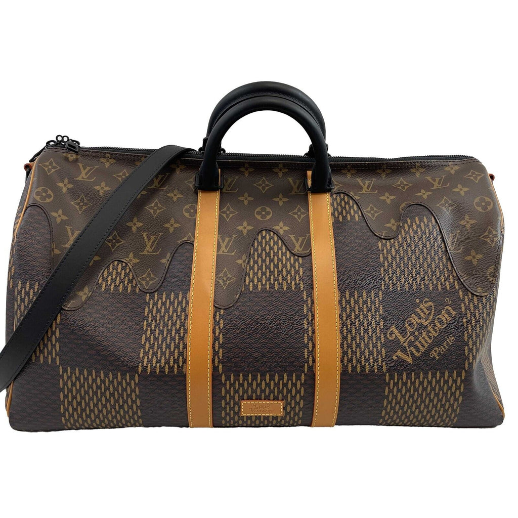 LOUIS VUITTON NEW LV x NIGO Virgil Abloh Keepall Bandouliere 50 Brown Bag
