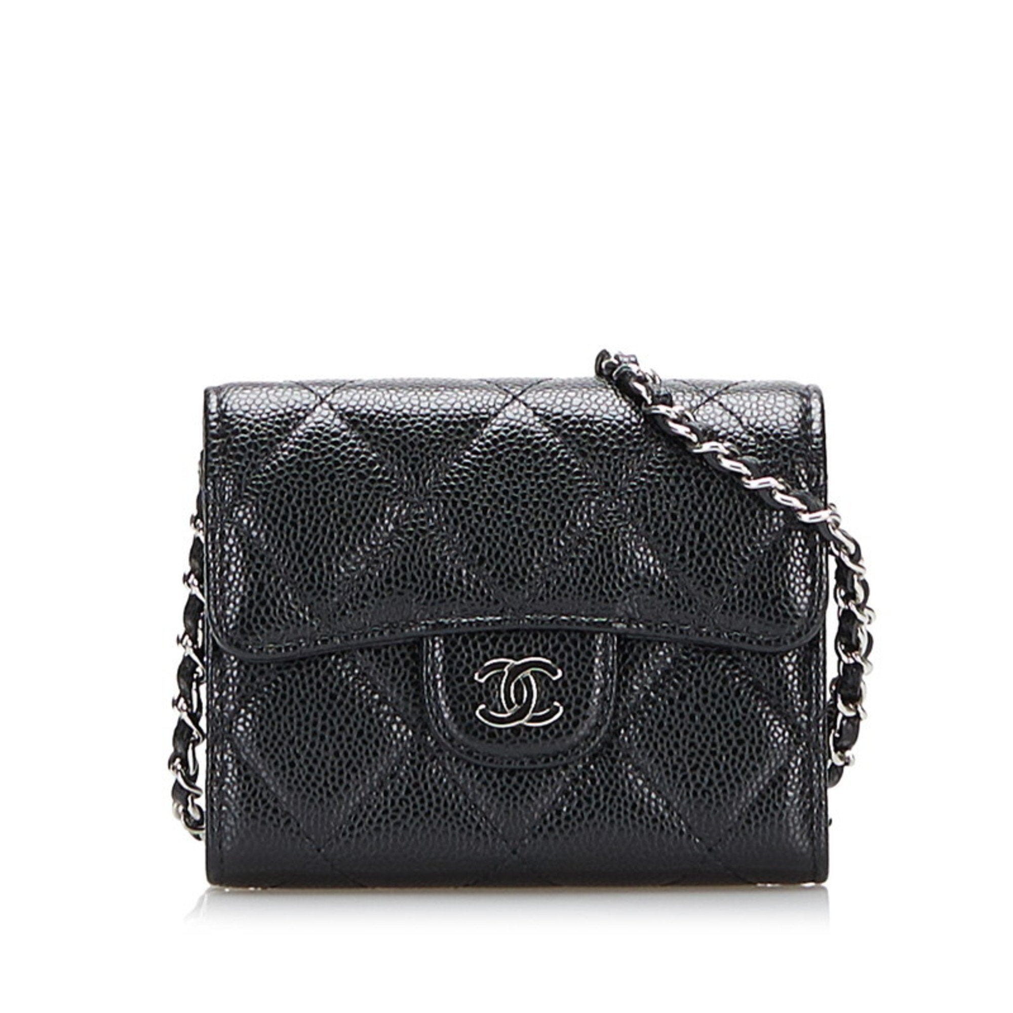 Chanel Black Leather Matelasse wallet accessories