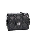 Chanel Black Leather Matelasse wallet accessories