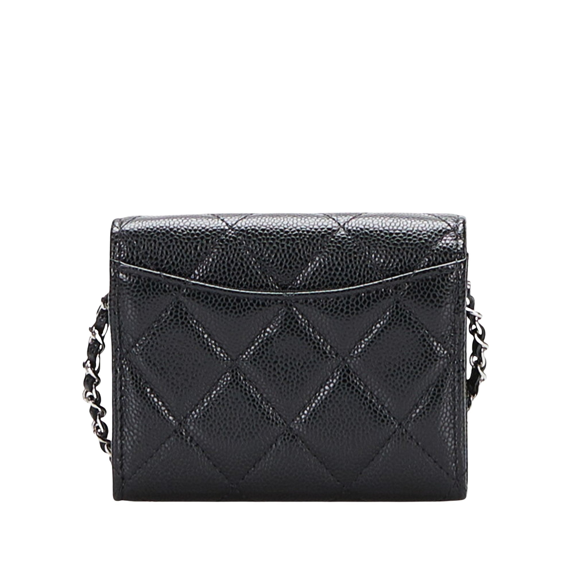 Chanel Black Leather Matelasse wallet accessories