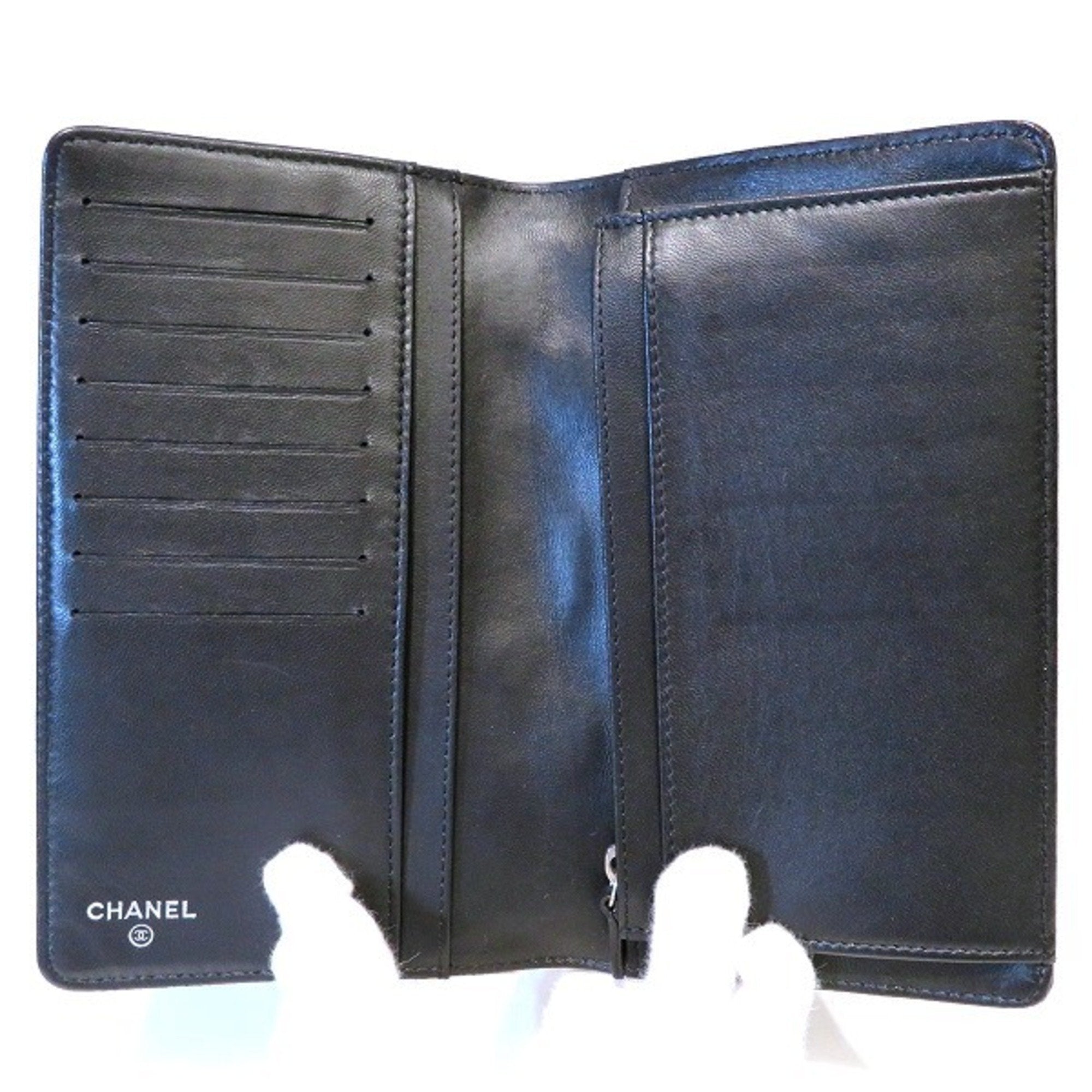 Chanel Black Leather  wallet accessories