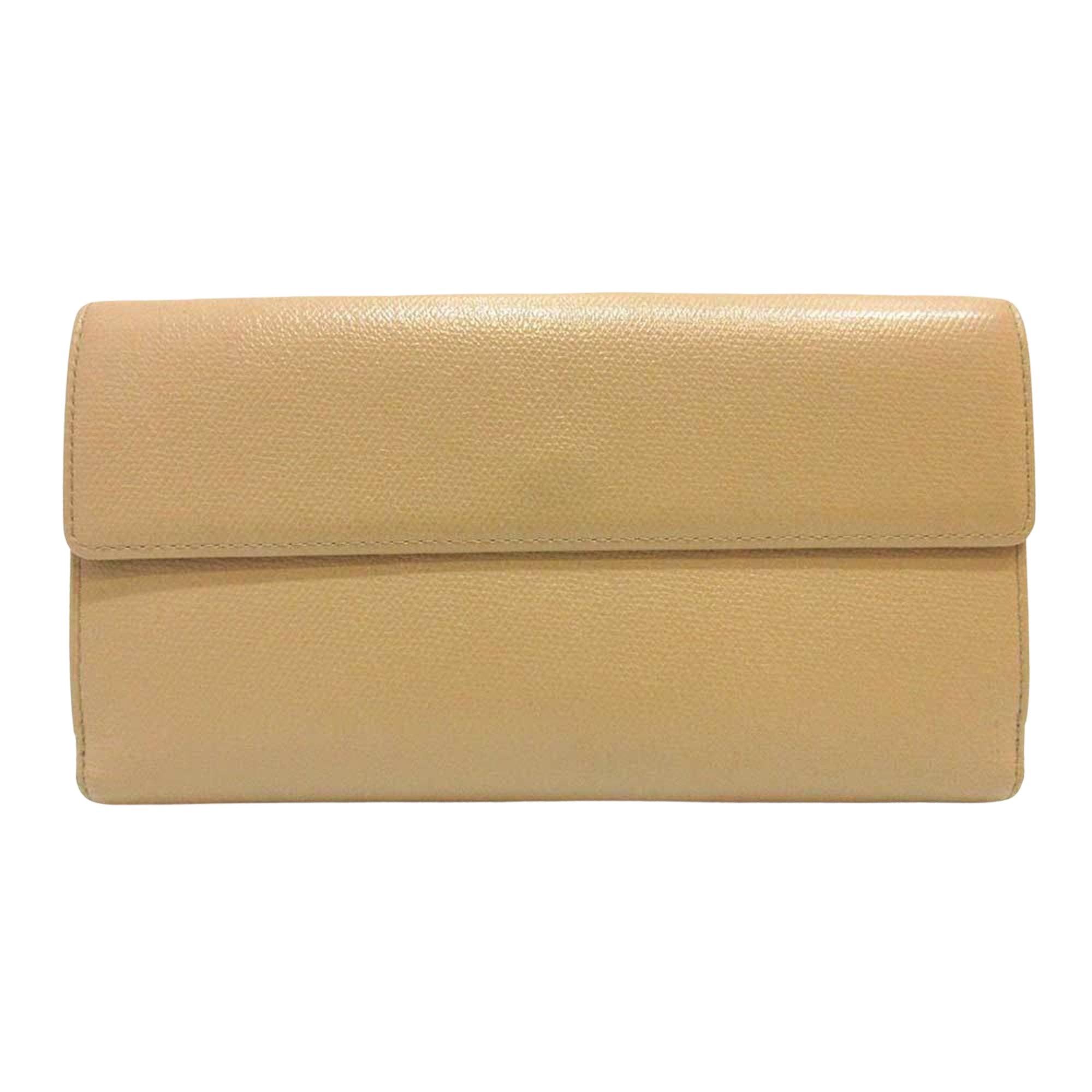 Chanel Beige Leather Coco button wallet accessories
