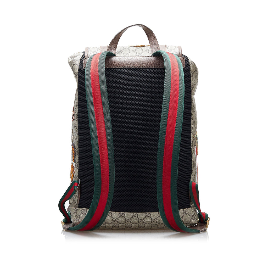 Gucci Courrier Backpack Patched GG Supreme Canvas