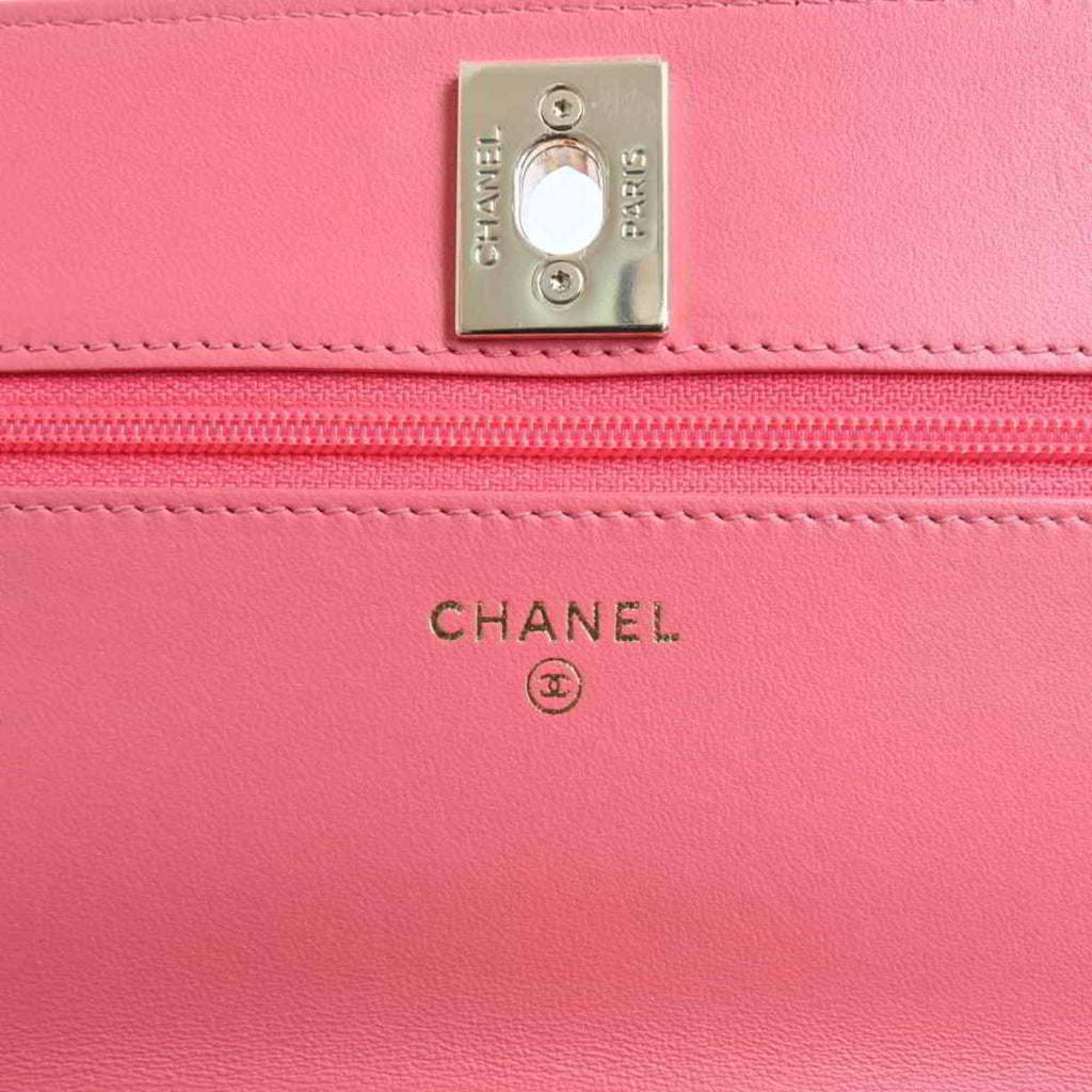 Chanel Pink Leather Wallet On Chain wallet accessories