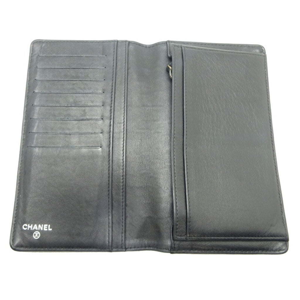 Chanel Black Leather Coco Mark wallet accessories