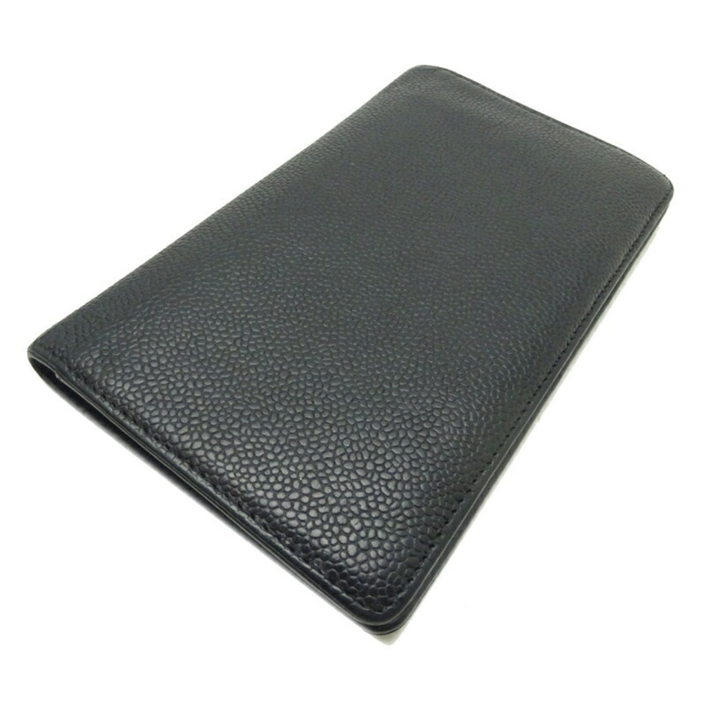 Chanel Black Leather Coco Mark wallet accessories