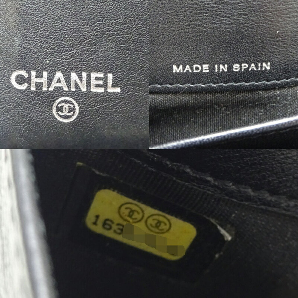 Chanel Black Leather Coco Mark wallet accessories