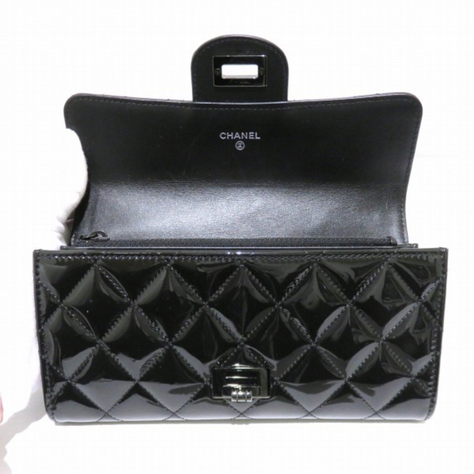 Chanel Black Patent leather  wallet accessories