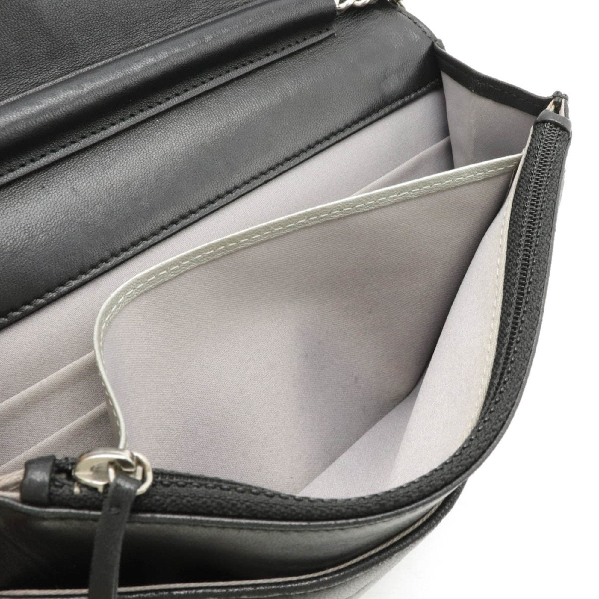 Chanel Black Leather Camellia wallet accessories