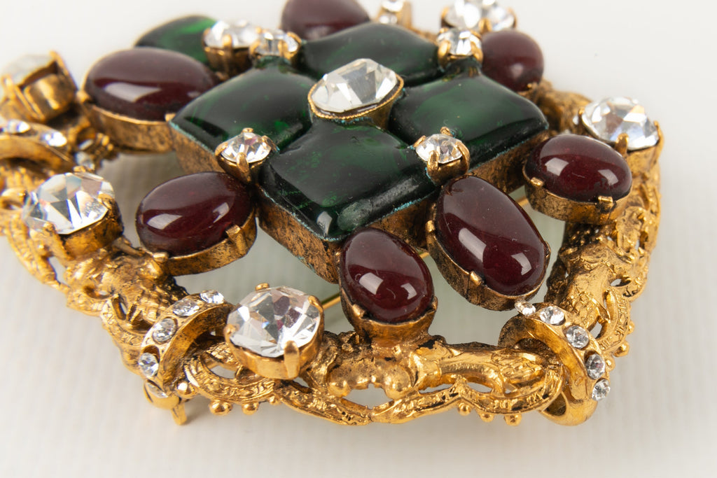 Collier en p��te de verre Chanel