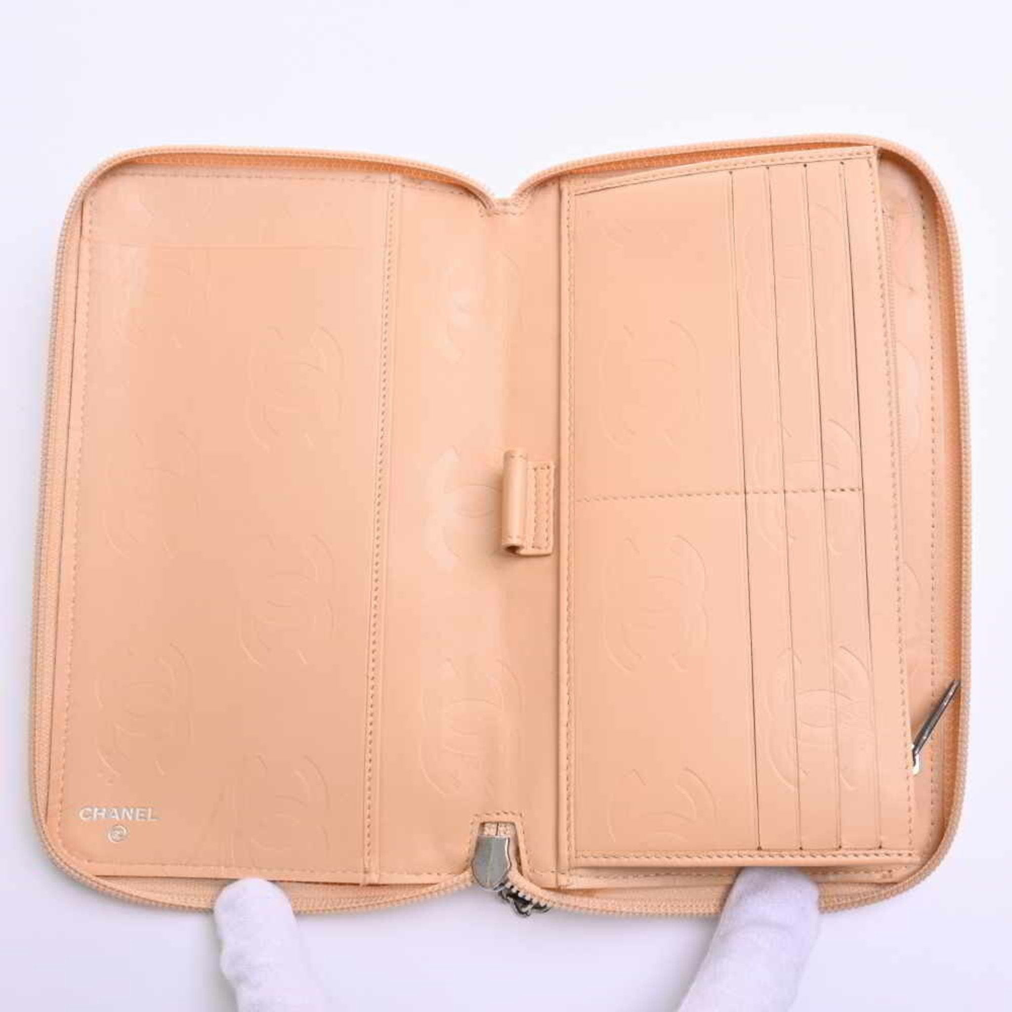 Chanel Beige Leather Cambon line wallet accessories