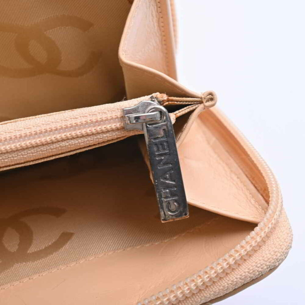 Chanel Beige Leather Cambon line wallet accessories
