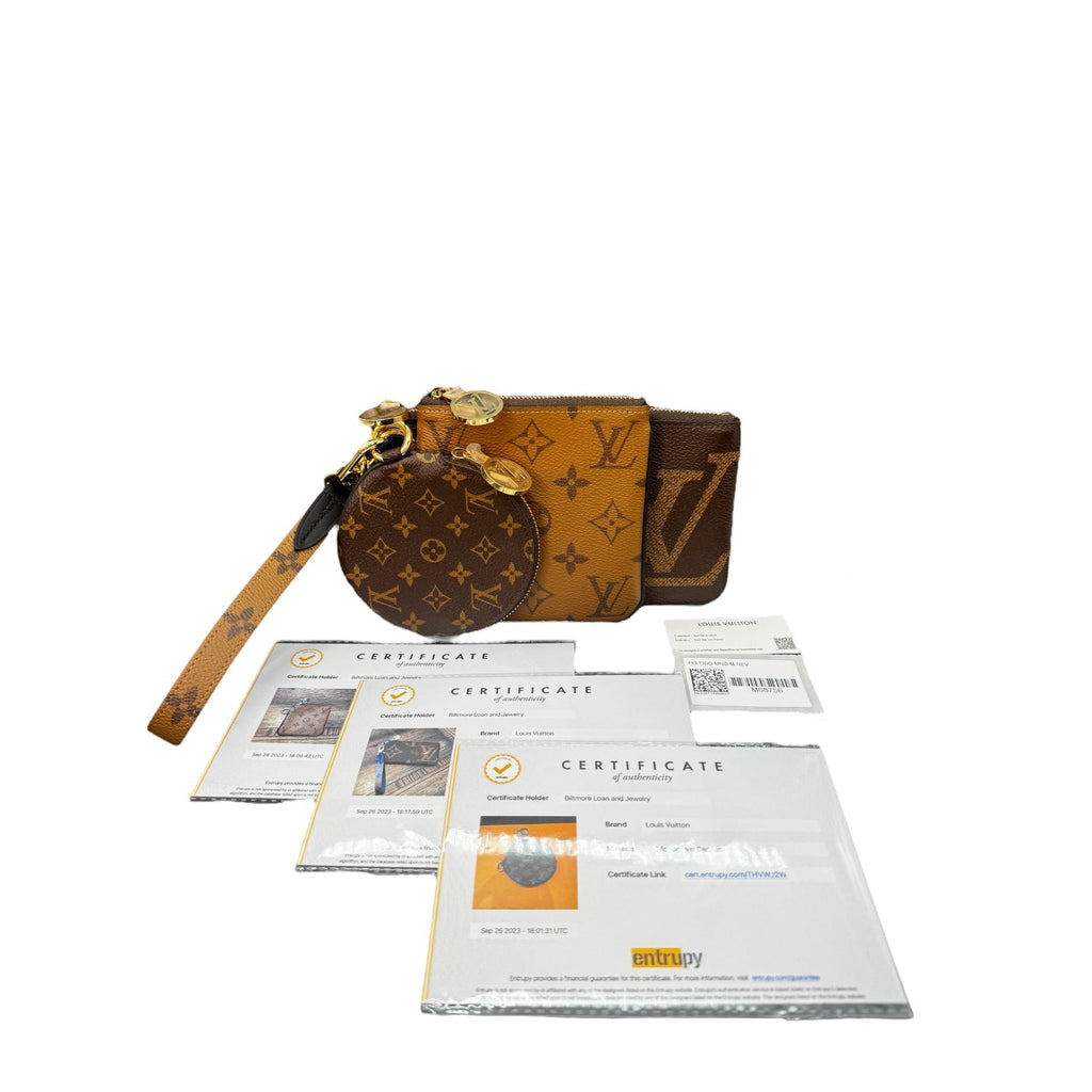 Louis Vuitton Monogram Canvas Trio Pouches Wristlet