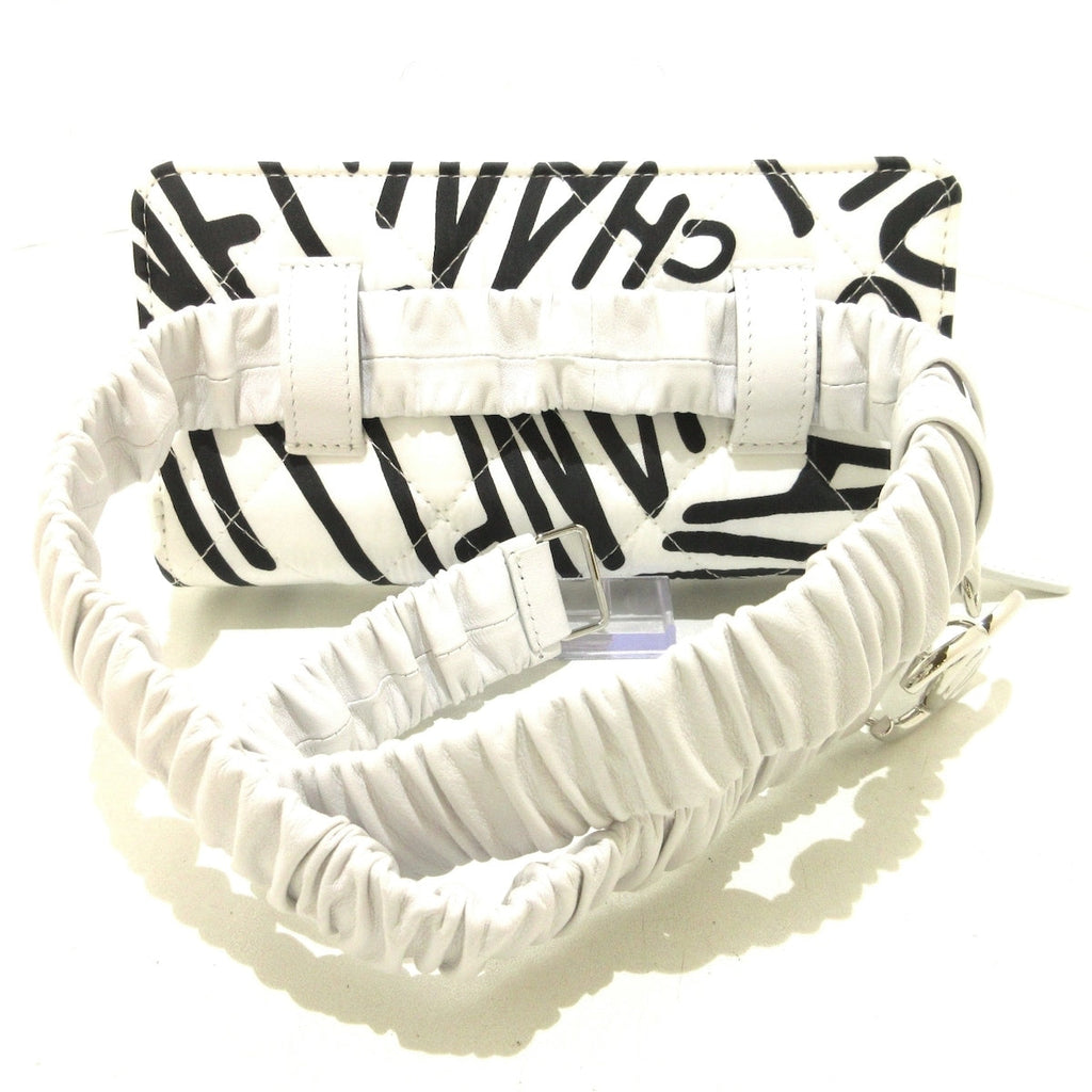 Chanel Black-white Leather  wallet accessories