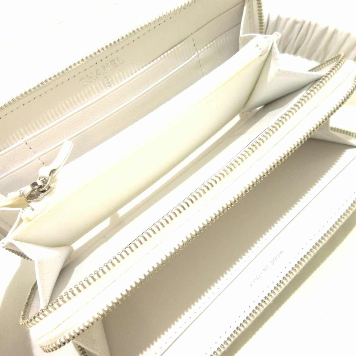 Chanel Black-white Leather  wallet accessories