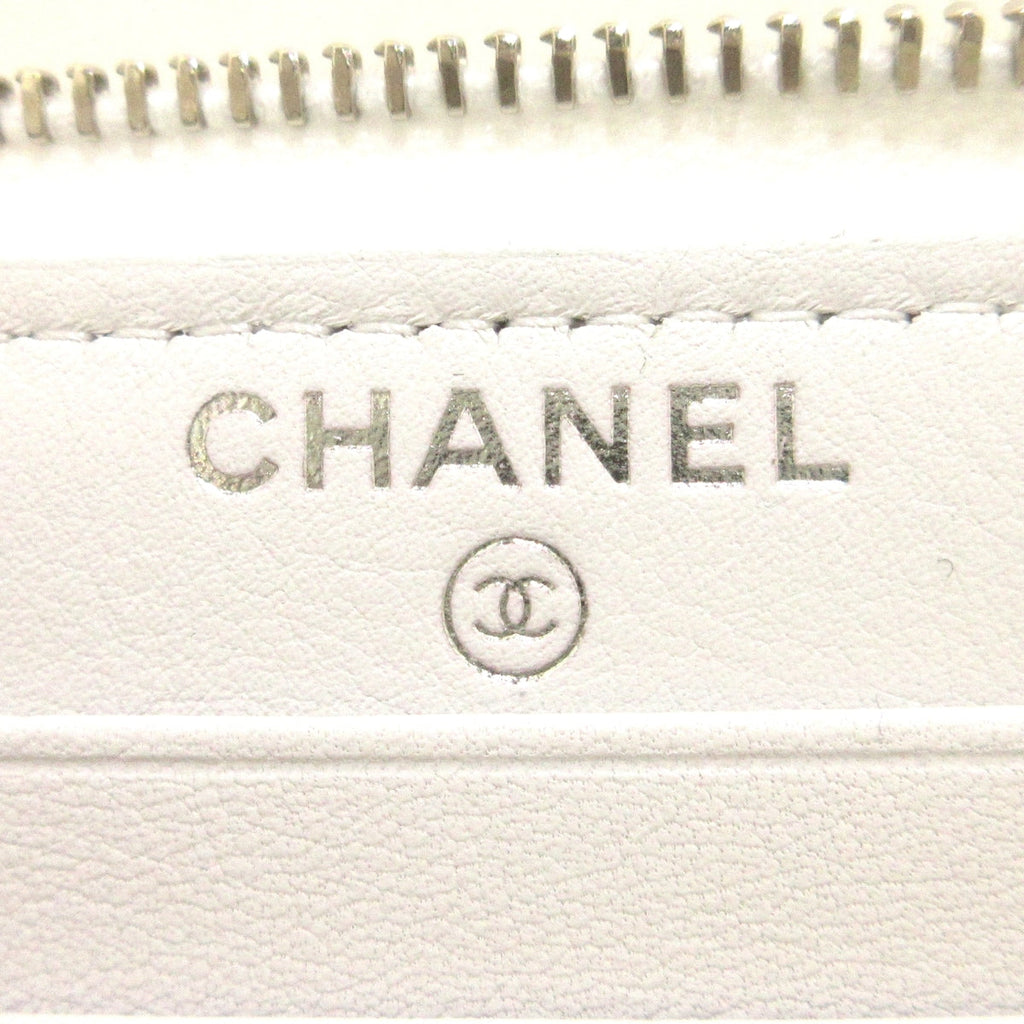 Chanel Black-white Leather  wallet accessories