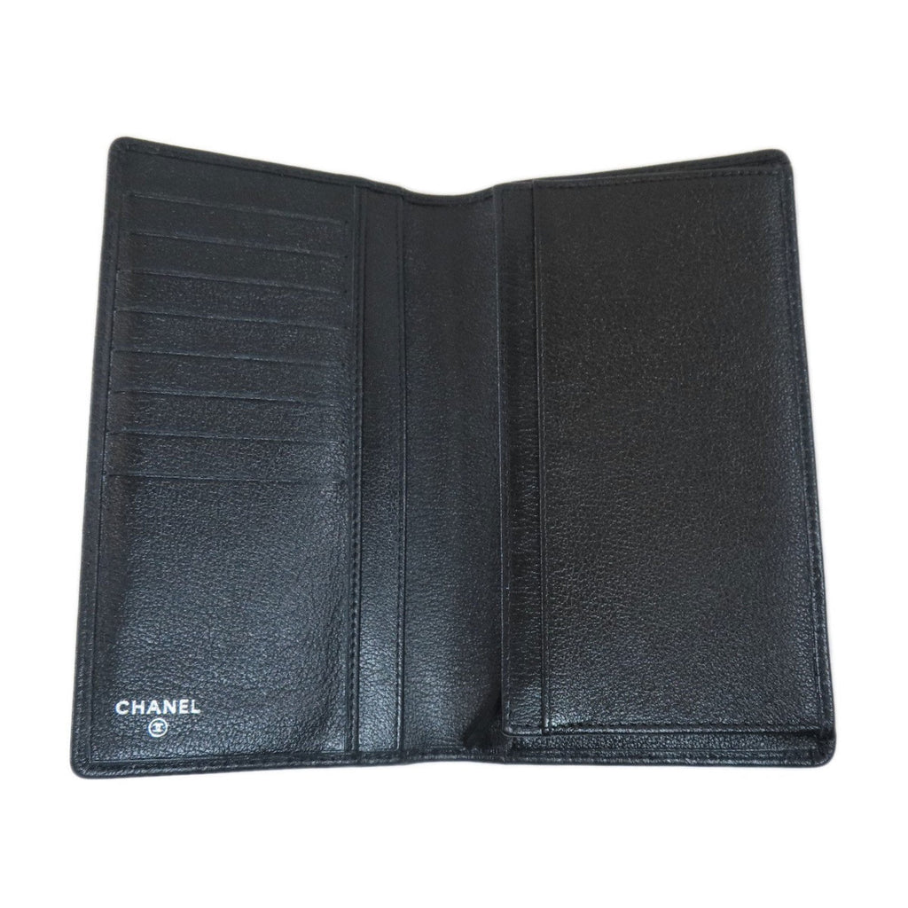 Chanel Black Leather Camellia wallet accessories