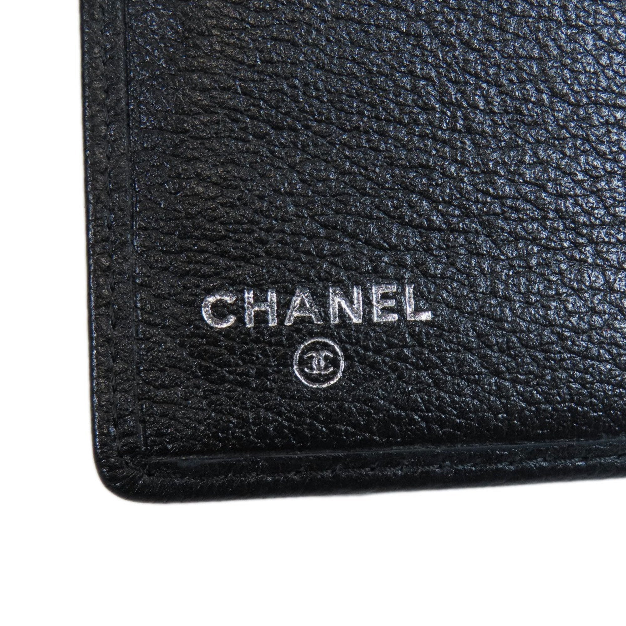 Chanel Black Leather Camellia wallet accessories