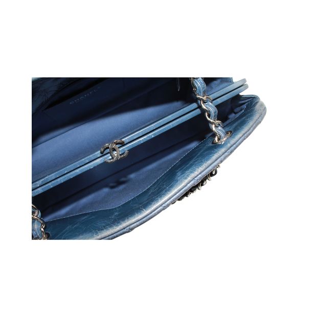 CHANEL Dark Blue Quilted Mademoiselle Leather Bag 2011