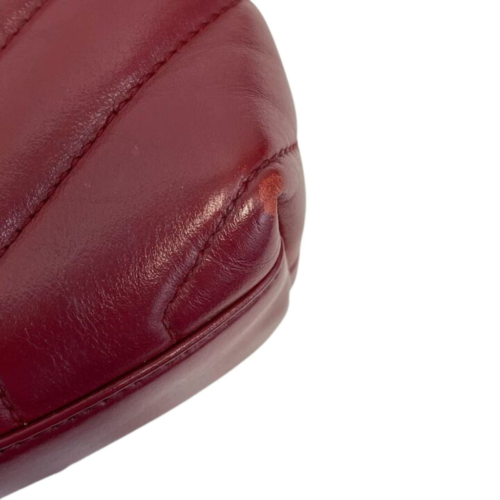 SAINT LAURENT LouLou Toy Strap Bag in Quilted Y Leather Red Cranberry Crossbody
