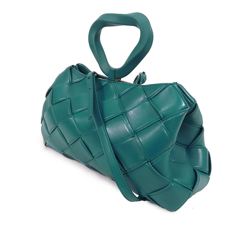 SALE Bottega Veneta Grasp Mint Green Intrecciato Leather