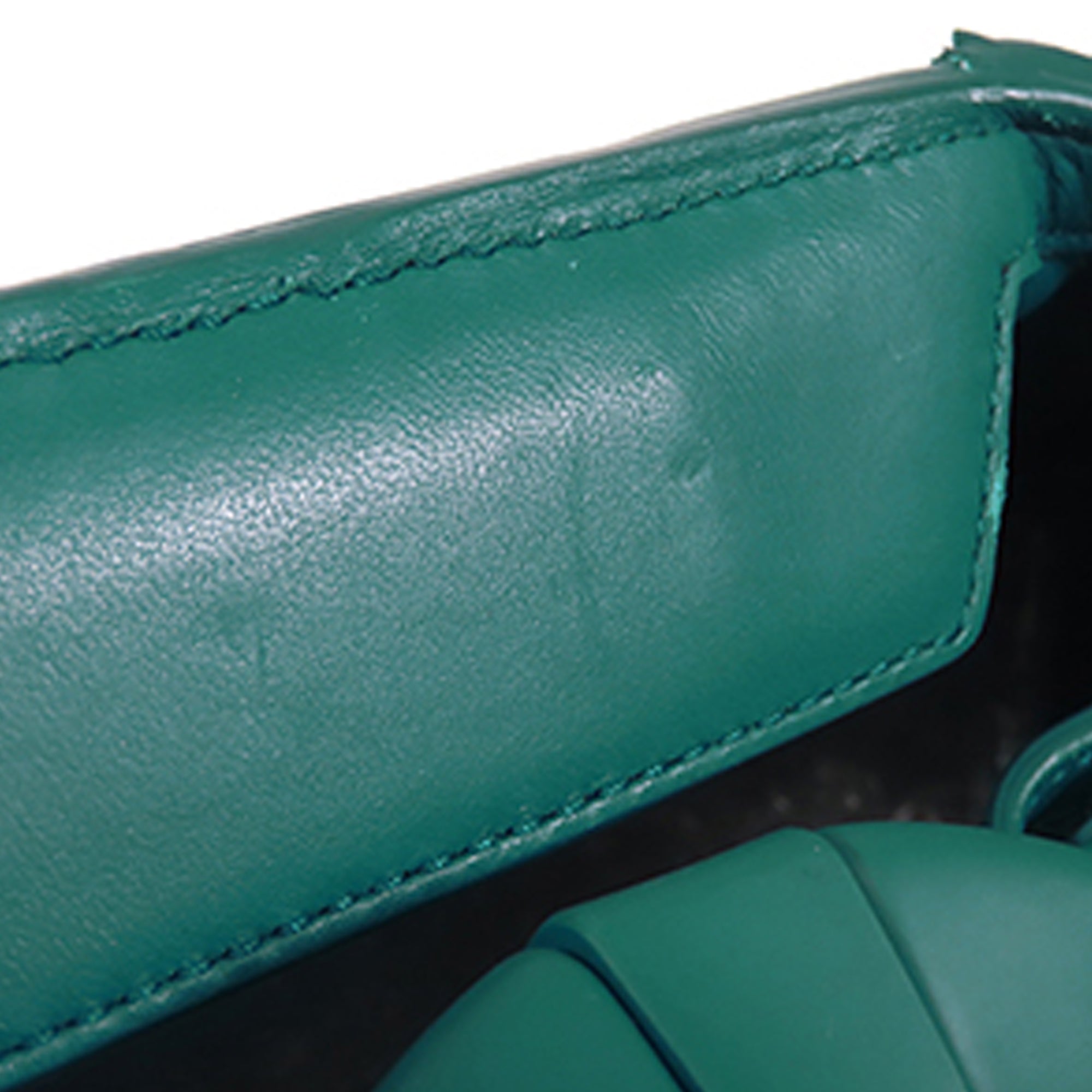 SALE Bottega Veneta Grasp Mint Green Intrecciato Leather