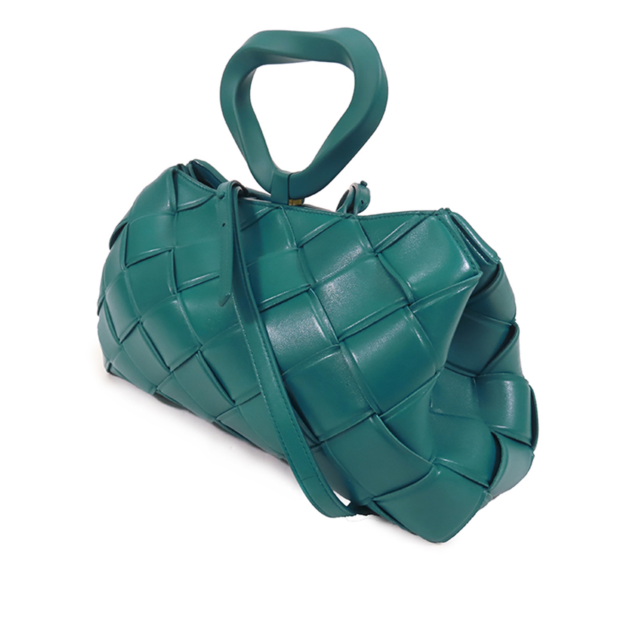 SALE Bottega Veneta Grasp Mint Green Intrecciato Leather