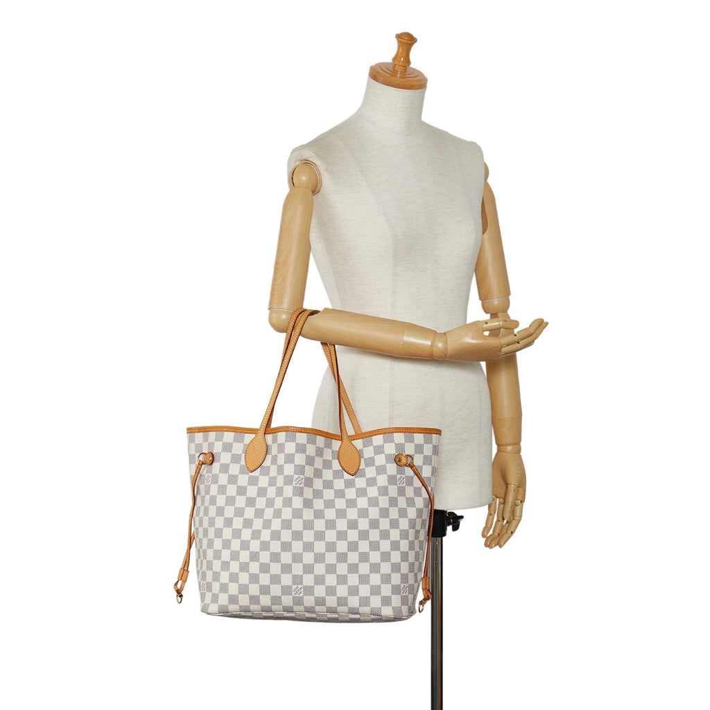 LOUIS VUITTON Damier Azur Neverfull MM Tote Bag