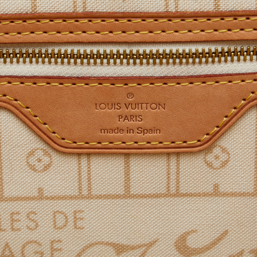 LOUIS VUITTON Damier Azur Neverfull MM Tote Bag